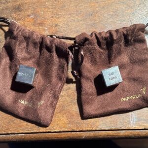 Papyrus Brown Dice Set with Engravings Valentine’s NWOT